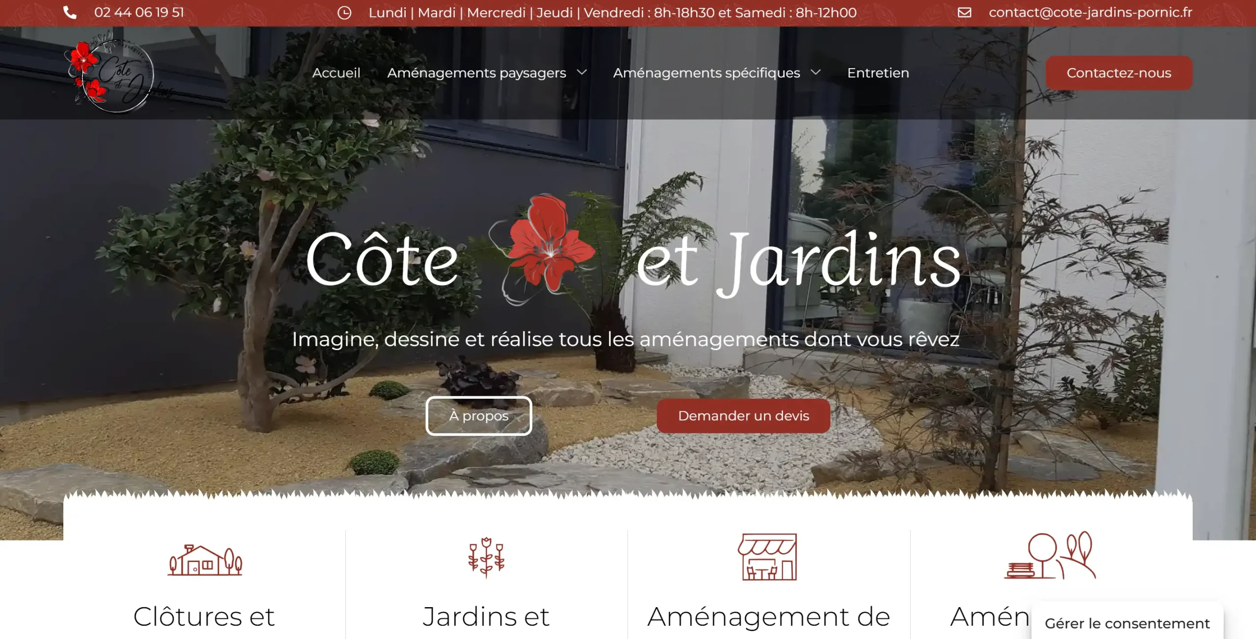 Site Côte et Jardins, paysagiste et aménagement de jardins à Pornic